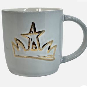 STARBUCKS ANNIVERSARY MUG GOLD STAR SIREN CROWN